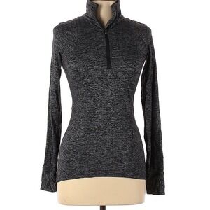 Lululemon Women's Size 4 Henley Sweater HALF ZIPPER‎ Black Long Sleeve Nylon